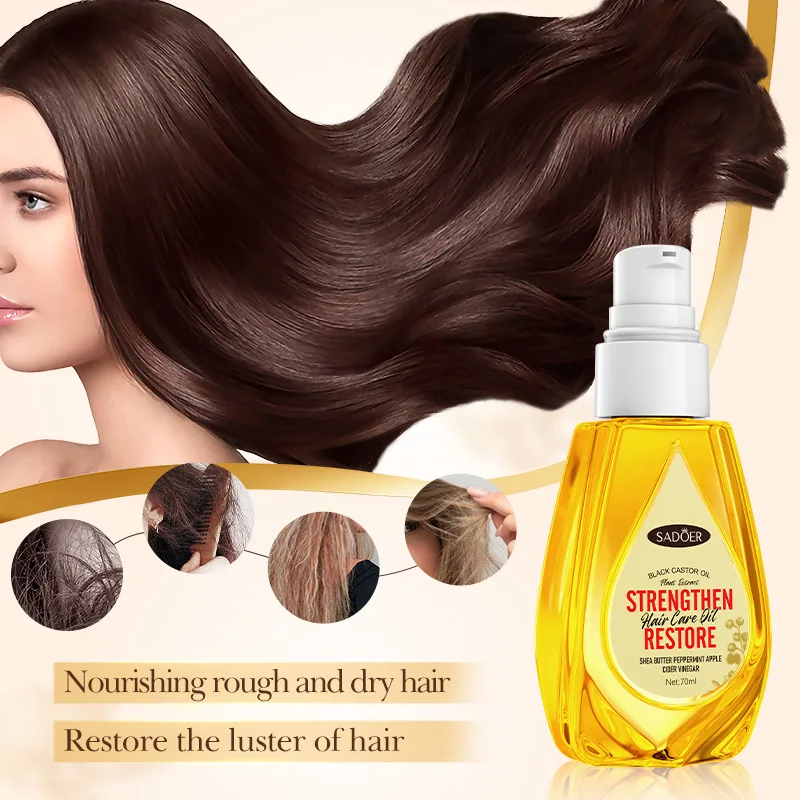 Black Castor Oil Hair Essential Oil Moisturizing and Softening Conditioner Nourishing Rough and Dry Hair Restore Luster Hair