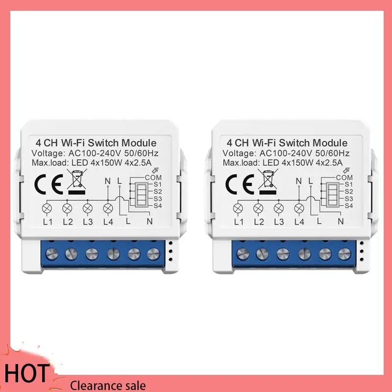 A88Z Tuya Smart Wifi Light Switch Control 4 Way Mini Breaker Controlled By Yandex Alexa Google Home Easy Install