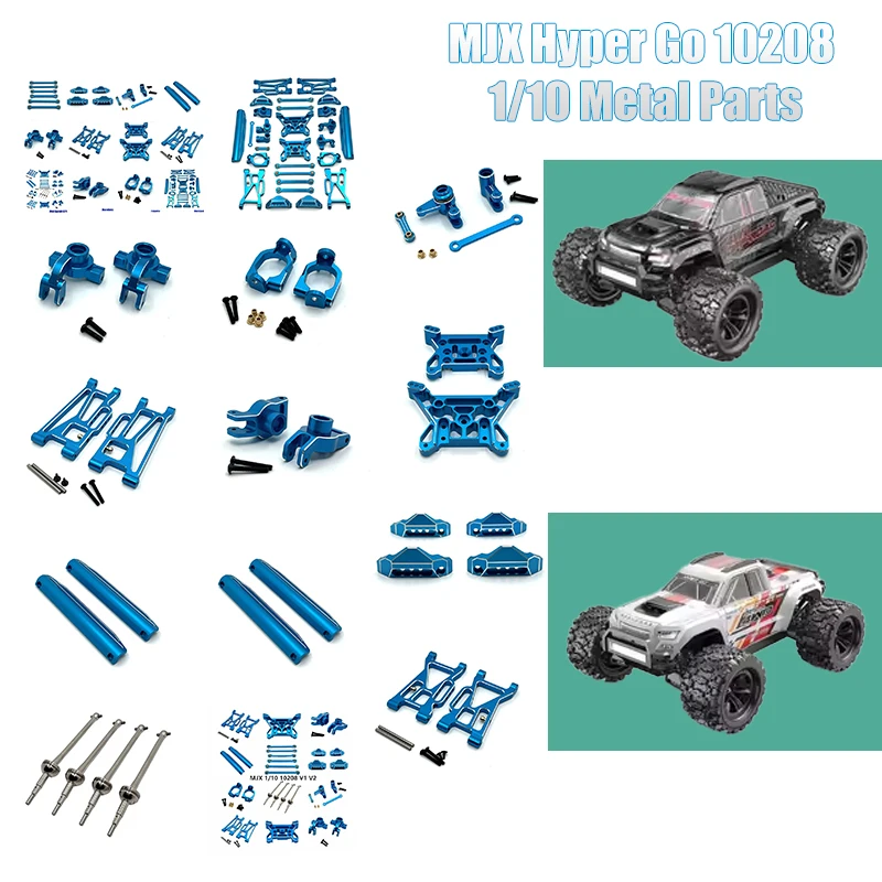 Nuevo MJX Hyper Go 10208 1/10 escala 4WD RC brazo oscilante de Metal copa de dirección cubo torre de choque eje de transmisión piezas de mejora Accesorios