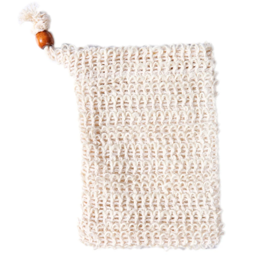 hot sale Natural Sisal Soap Bag Exfoliating Soap Saver Pouch Holder