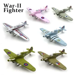 6 Colors 1/48 4d Assemble Military Model Toys Building Sets Airplane BF-109/F4U/Spitfire Fighter Diecast War-II Plane