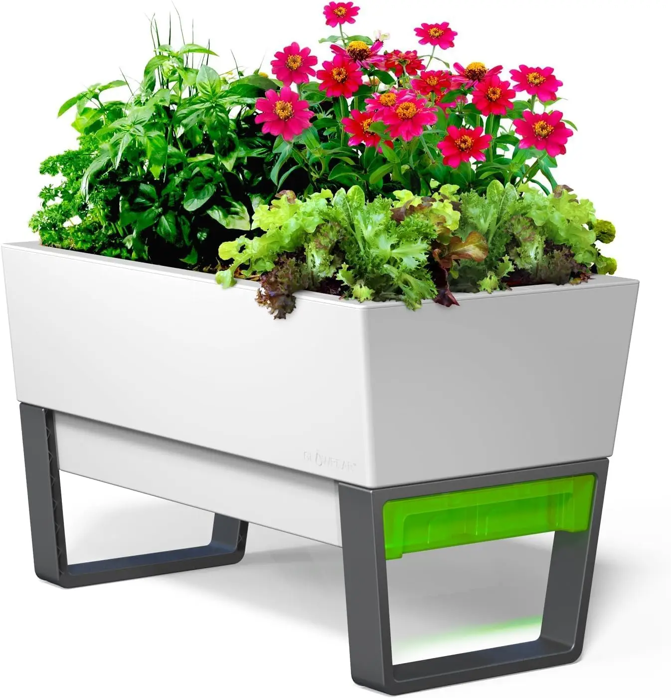 White - UV Stable, Scalable Urban Raised Garden Bed with Water Gauge, Indoor Outdoor