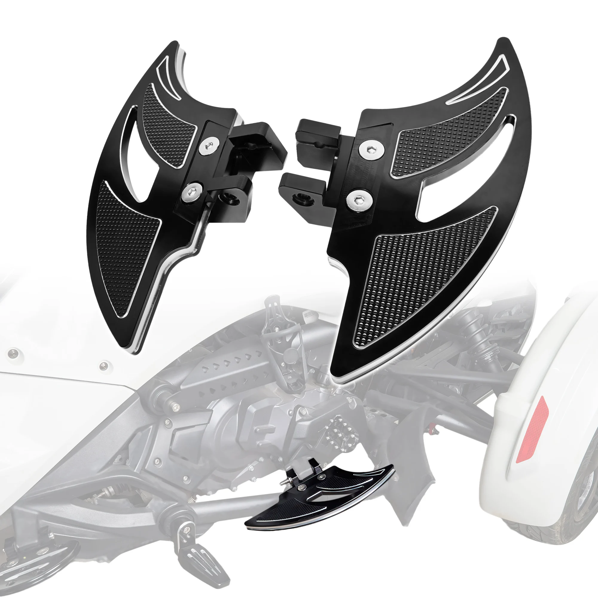 

for Can Am Spyder F3 F3-S F3-T 2015+ ATV Accessories Bat Shape Floorboards Aluminum Driver Foot Rest Footboards Rider