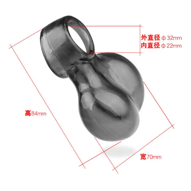 Soft Silicone Chastity Cock Ring Penis Ring Ball Sleeve Scrotum Stretcher Pendant Testicle Squeezer BDSM Bondage Sex Toy for Men