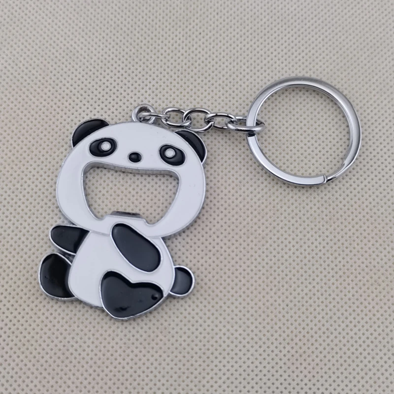 100pcs Beer Wine Bottle Opener Made of High-quality Zinc Alloy for KEY Ring Cartoon Panda Mini Bottle Opener