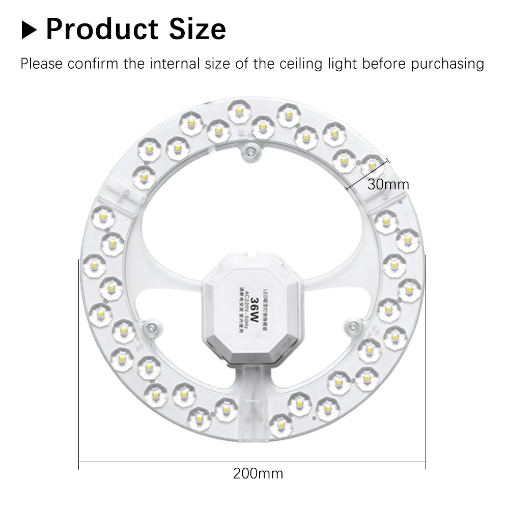 Imagem -02 - Módulo de Substituição de Luz de Teto Led 220v Painel Led 36w Círculo Redondo Módulo de Placa de Painel de Luz Led para Lâmpada de Teto e Luzes de Ventilador