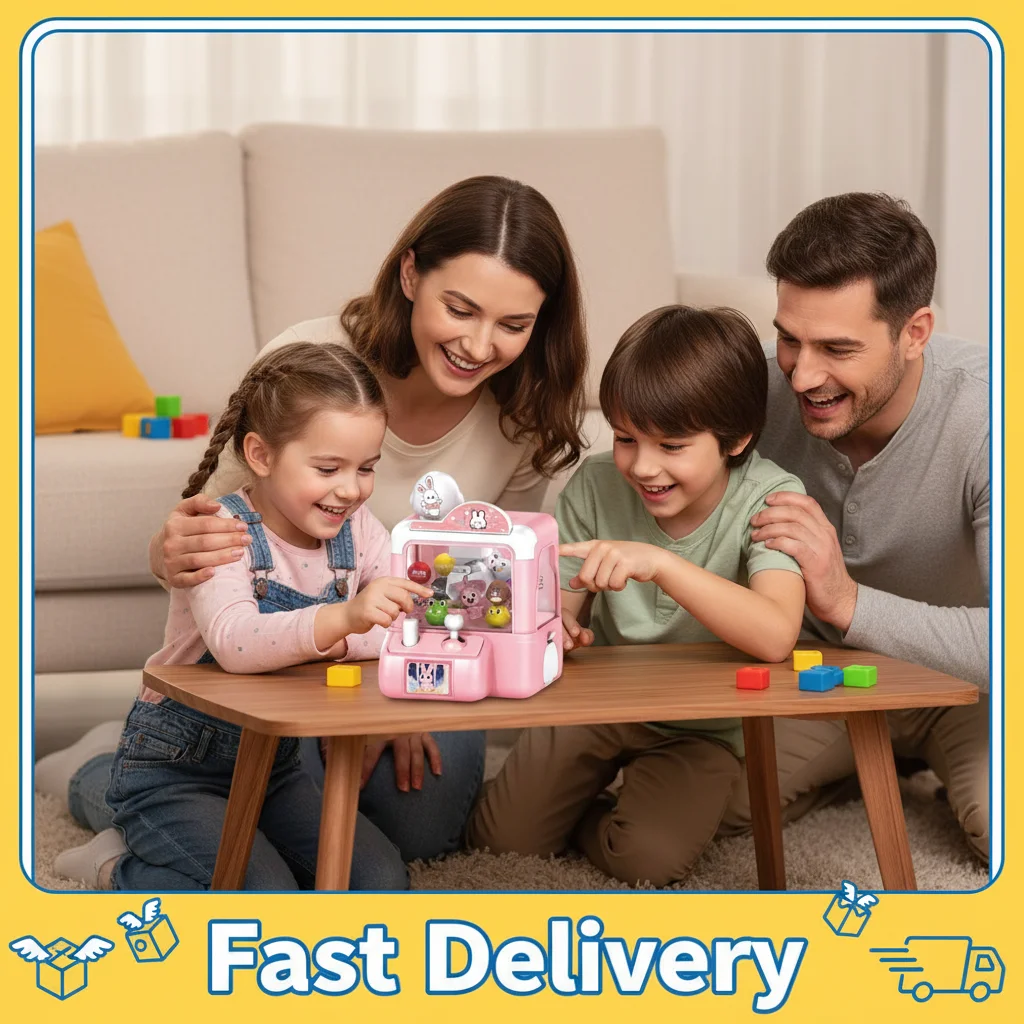 

Grabber Machine Toy Mini Vending Machine Electronic Prize Dispenser for Kids Lovely penguin Interactive Ball Catch Toy for Kids