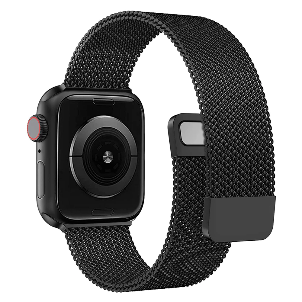 Correa Milanesa para Apple watch, banda de 45mm 44mm 41mm 42mm SE 7 8, pulsera de Metal de bucle magnético para Apple Watch Ultra 49mm 38mm 40mm