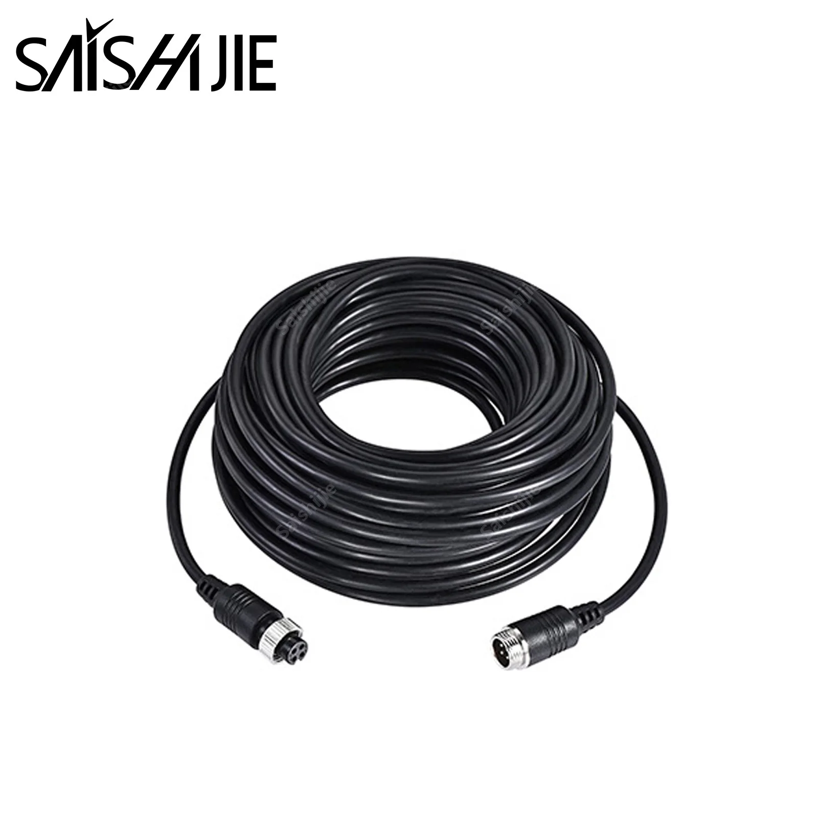 

Car 4PIN Aviation Video Extension Cable Waterproof Shockproof for Camper Bus Truck Trailer RV Rear view Monitor CCTV System