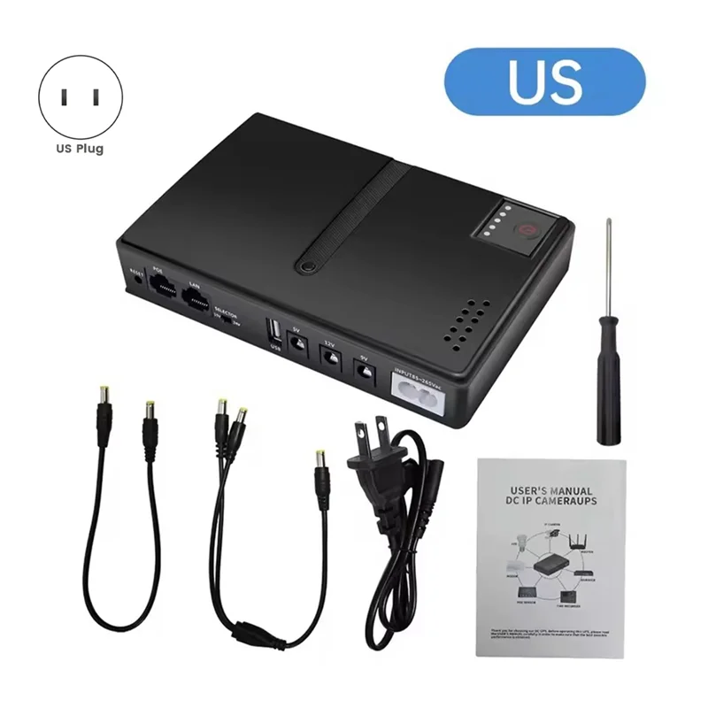 75STO-DC UPS Uninterruptible Power Supply AC 110V To DC 5V 9V 12V 15V 24V UPS Backup Power Adapter For Wireless Router US Plug