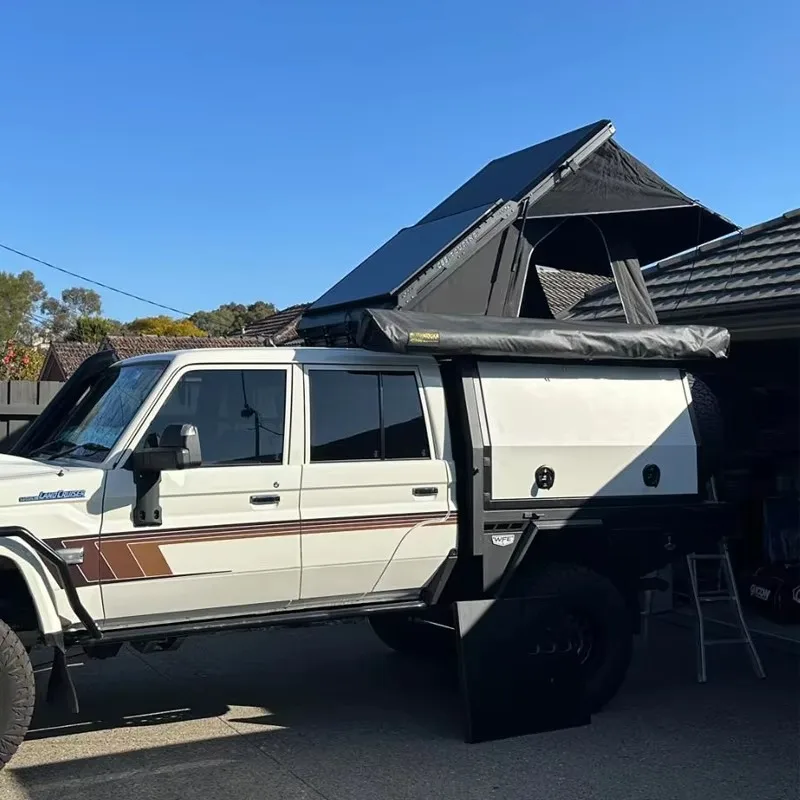 البرية سحابة رائجة البيع قماش التخييم مثلث سقف أعلى خيمة في الهواء الطلق قشرة صلبة الألومنيوم سيارة على السطح خيمة مع لوحة طاقة شمسية #3