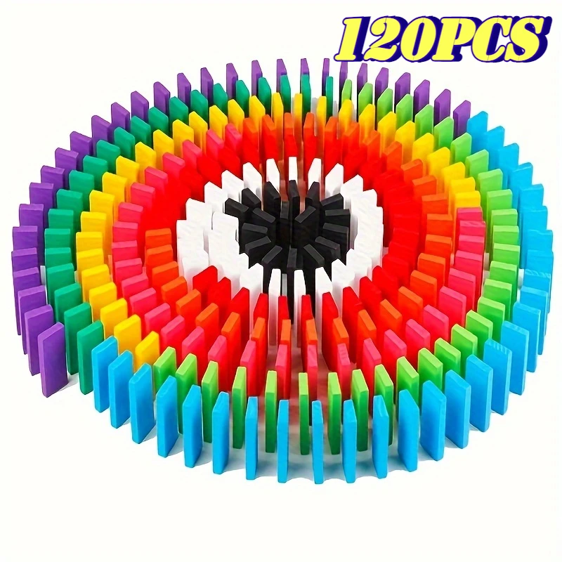 

Набор домино из 120 предметов: многоцветная настольная игра с строительными и штабелируемыми блоками, деревянная игра с акробатием для творческой игры, подарки на вечеринку