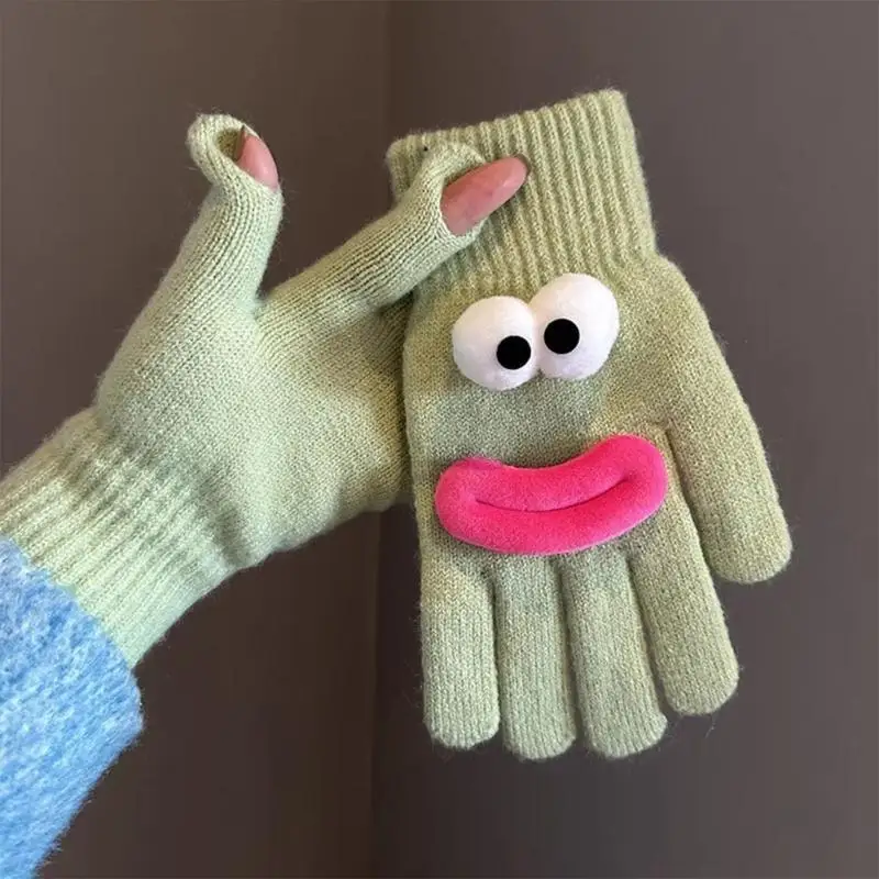 

39BD Stylish Sausage Mouth Screentouch Gloves Windproof Warmth Hand Gloves for Office