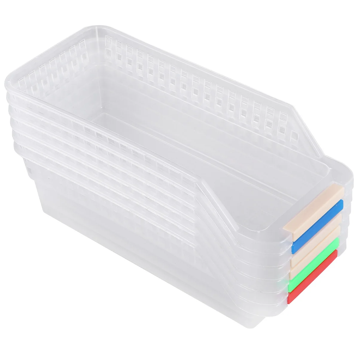 

6 pcs Storage Basket Household Refrigerator Portable Iron Desktop ganizer Plastic Lightweight Compact Size Vegetable