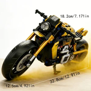 Technical Racing Motorcycle Building Blocks MOC Mechanical Motorbike Model Desktop Display Gift for Motor Fans Adults Boys