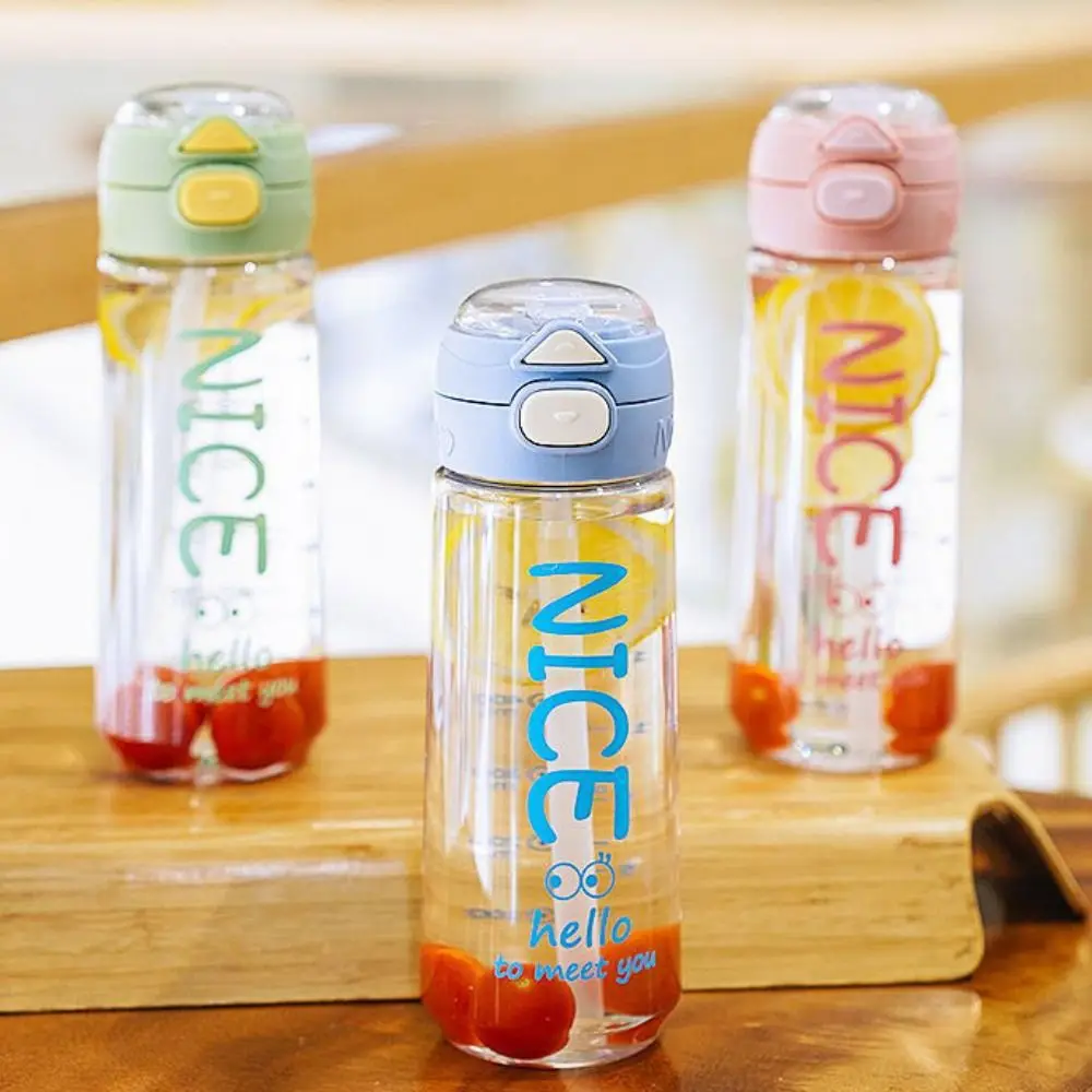 

Straw Plastic Water Bottle High Temperature Resistance Large Capacity Plastic Water Cup Simplicity Colorful Straw Water Bottle