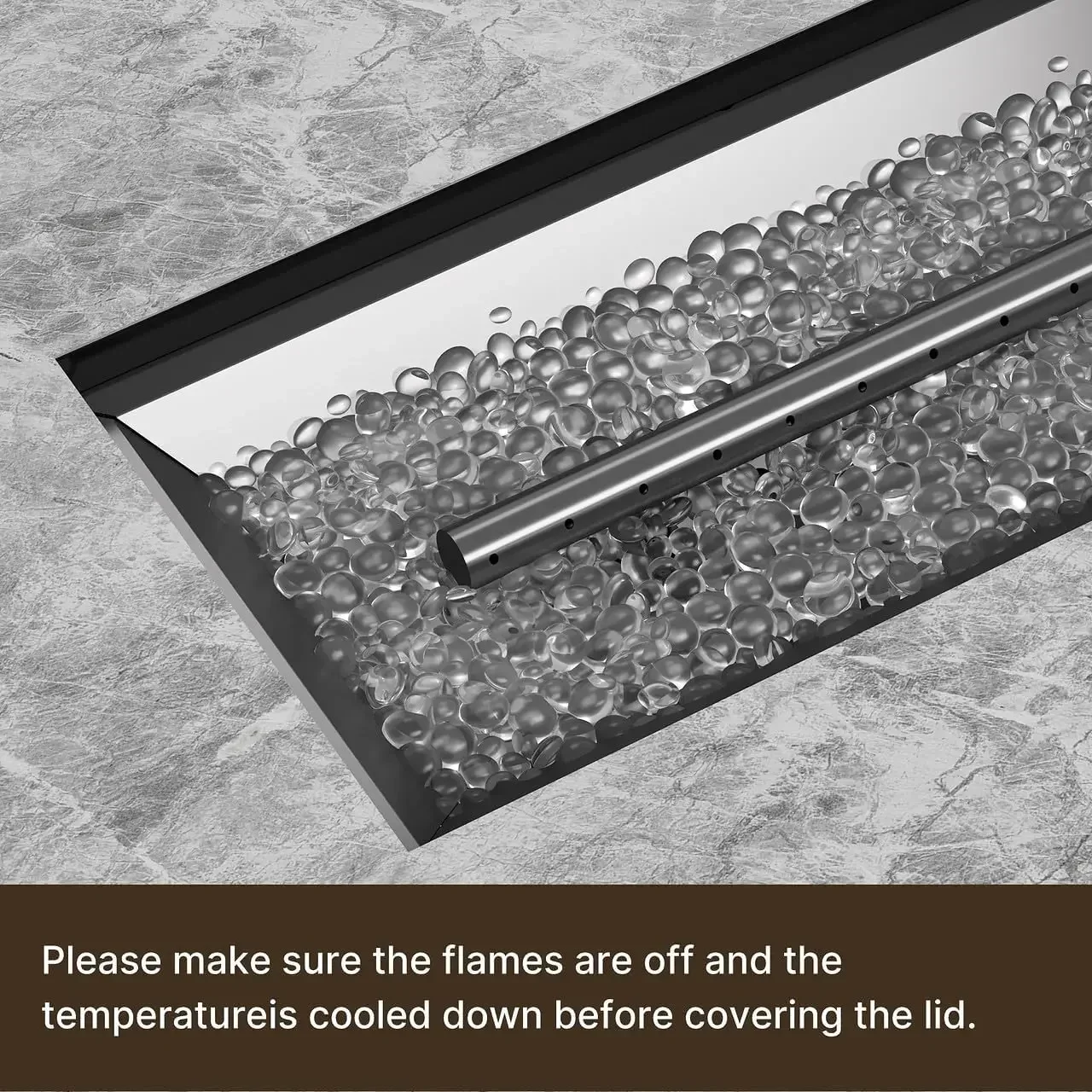 طاولة حفرة نار تعمل بالغاز مقاس 45 بوصة، حفرة نار من البروبان مع صخور زجاجية، غطاء مقاوم للماء وروطان البولي ايثيلين، حفر نيران للفناء الخارجي للفناء الخلفي