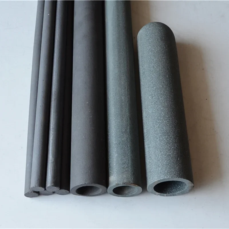 Industrial High Temperature Purity Refractory Reaction Bonded Sintered Recrysta Silicon Carbide Sic Ceramic Tube Pipe Bush