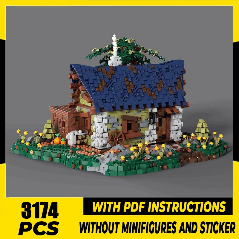 

Castle Model Moc Building Blocks Witch Hut Medieval Fantasy Bricks Model DIY Assembly Construction Toy Holiday Birthday Gifts