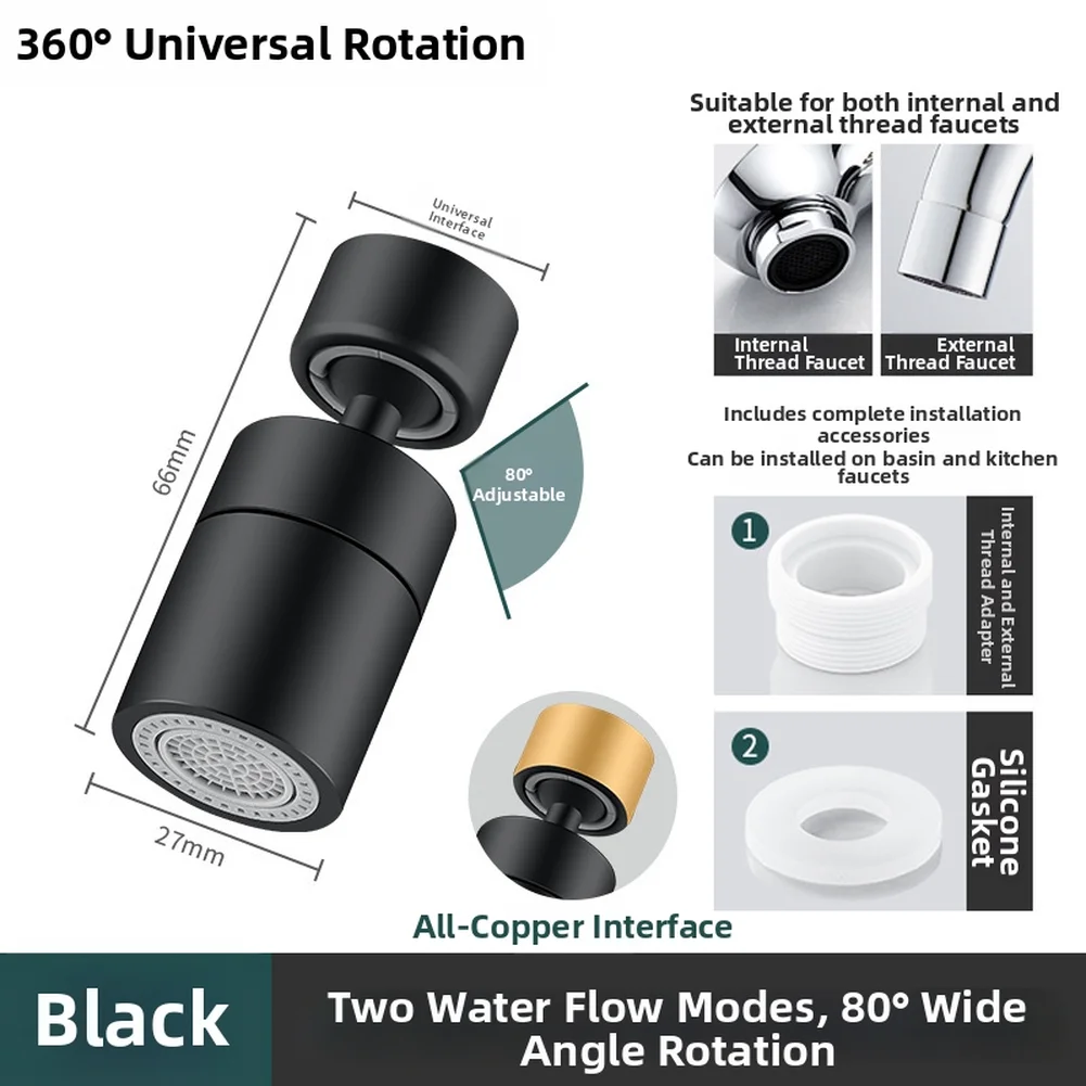 Kitchen Faucet Spray Head Filter Adjustable 360° Rotary Splashback Tap Nozzle Water Saving Shower Spray Head Tap