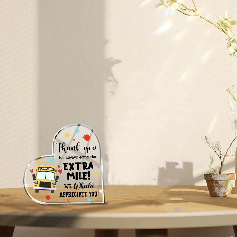 هدية قلب أكريليك لسائقي الحافلة المدرسية – تقدير للرجال/النساء. عيد الميلاد، التخرج، هدايا عيد الميلاد من الأطفال. #5