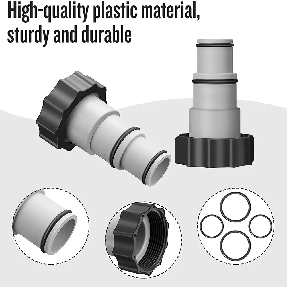 1/2/3/4/5PCS Pool Hose Adapter with Collar for Intex ARU Threaded Connection Pumps Swimming Pool Parts Plastic Pool Hose Adapter