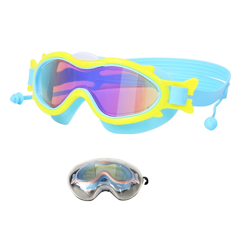 Professional Swimming Goggles for Children Swim Glasses Earplugs Waterproof Anti-fog UV Protection Adjustable Kids Swim Eyewear