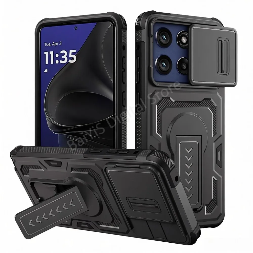 Suporte dobrável capa de telefone robusta protetor de lente à prova de queda para motorola g stylus 5g 2025 edge 2025 60 pro g power 2025 2026 capa