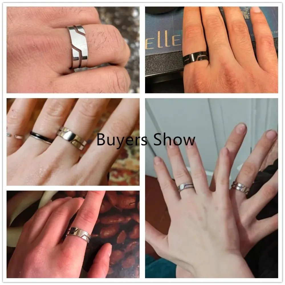 Fashion Simple Stainless Steel Couple Ring for Men Women Casual Finger Rings Jewelry Engagement Anniversary Gift