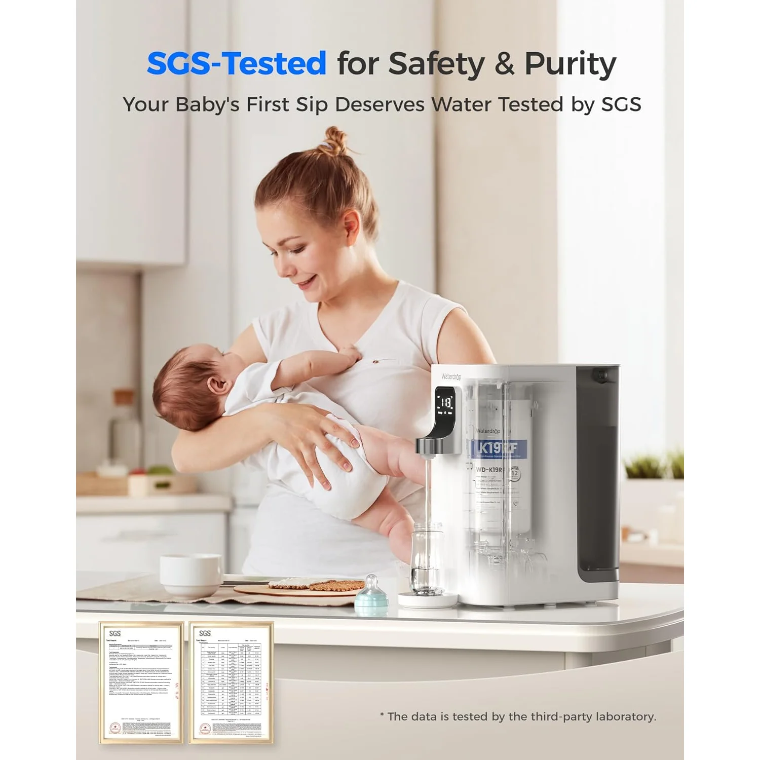 [Instant Hot] Sistema de ósmosis inversa de encimera Waterdrop K19-H, incluida jarra de filtro de agua Waterdrop con 1 filtro