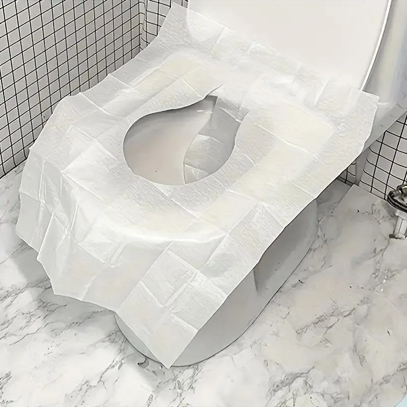 Disposable Toilet Seat Covers, 10pcs Flushable Travel Disposable Toilet Seat Covers for Adults Kids Potty Training, Travel Essential Accessories for Airplane, Road Trips, Camping