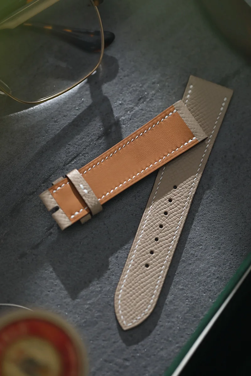 FUYIJIA Luxury Custom Soft Epsom Leather Strap Waterproof Cowhide Watchbands 12MM 14MM 16MM 18MM Handmade Genuine Leather Belt