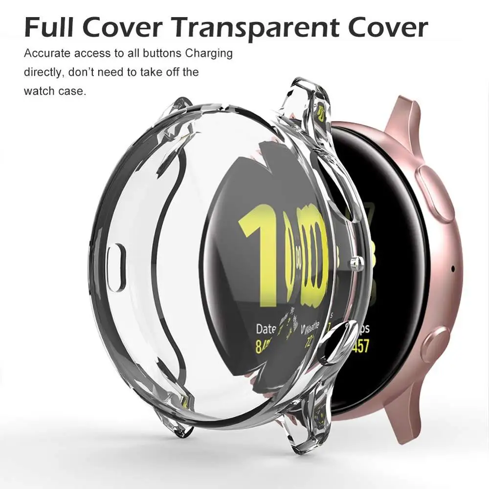 Watch Case For Samsung Galaxy watch active 2 44mm 40mm TPU All-Around bumper Screen Protector+film smartwatch cover Accessories