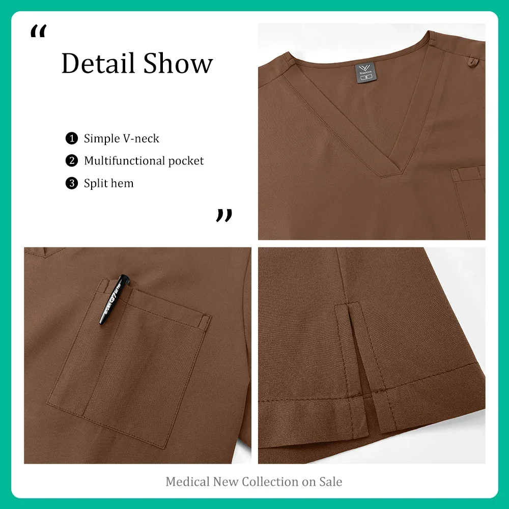 Set da lavoro per salone di bellezza Sala operatoria Scrub Uniformi infermieristiche con antirughe antibatteriche Abbigliamento da lavoro medico Accessori per infermiere