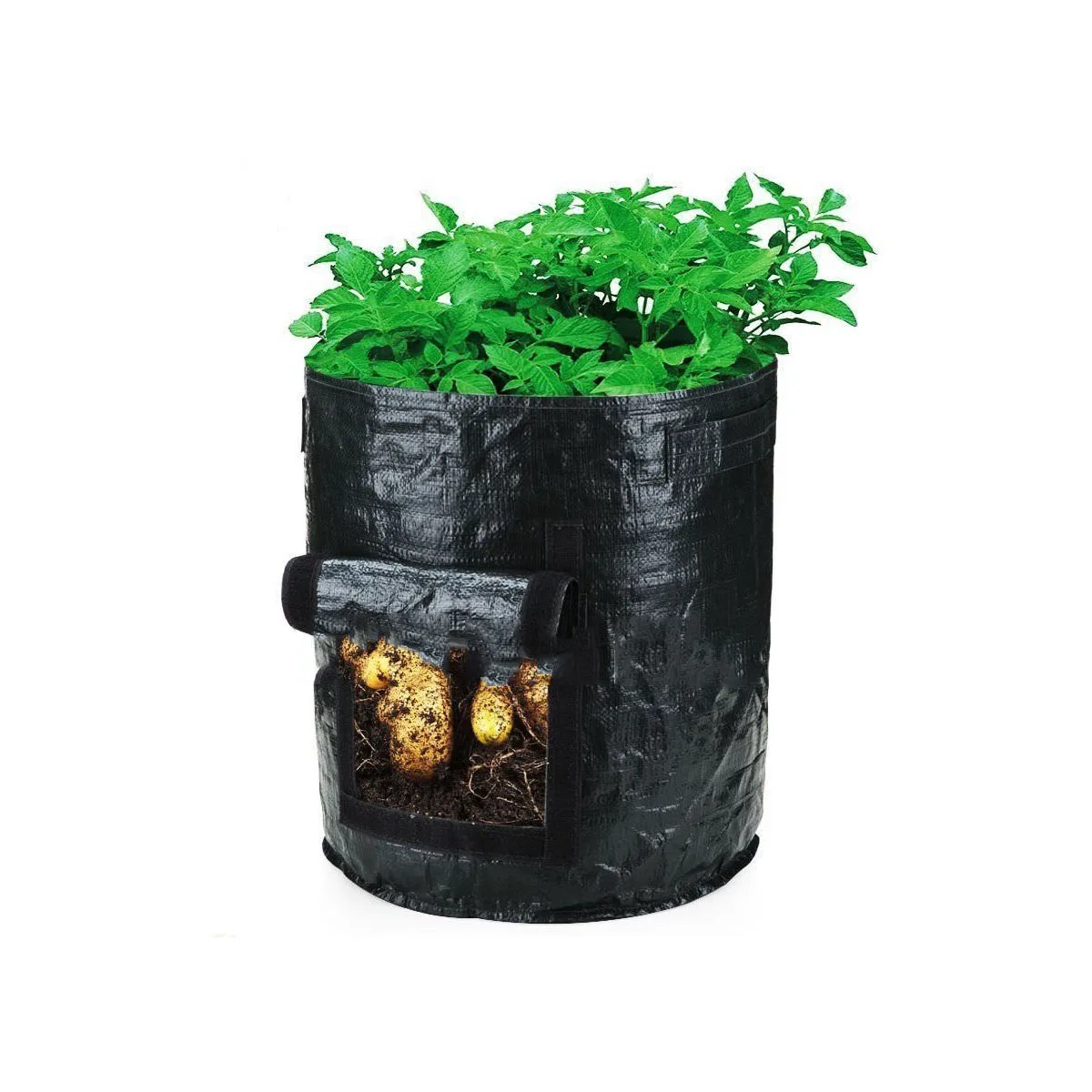

2 pcs Grow Bag Plant Container Nursery Bags for Plants Flowerpot Pots Aeration Black PP PE Material Portable Reusable Balcony