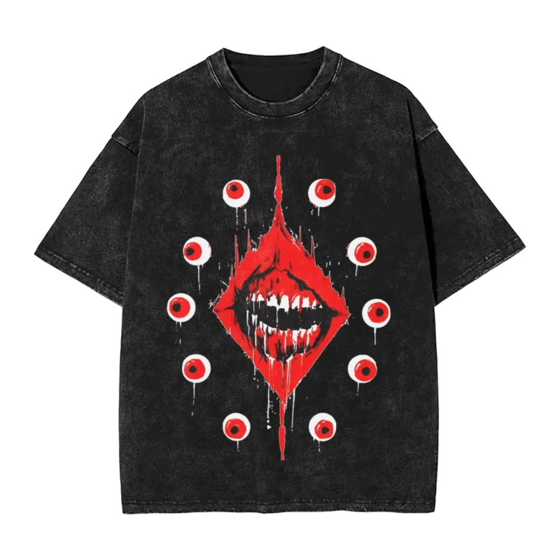 

Мужские и женские дышащие хлопковые футболки с коротким рукавом, футболка с графическим принтом Ultrakill Gabriel Game, винтажная футболка оверсайз с эффектом потертости