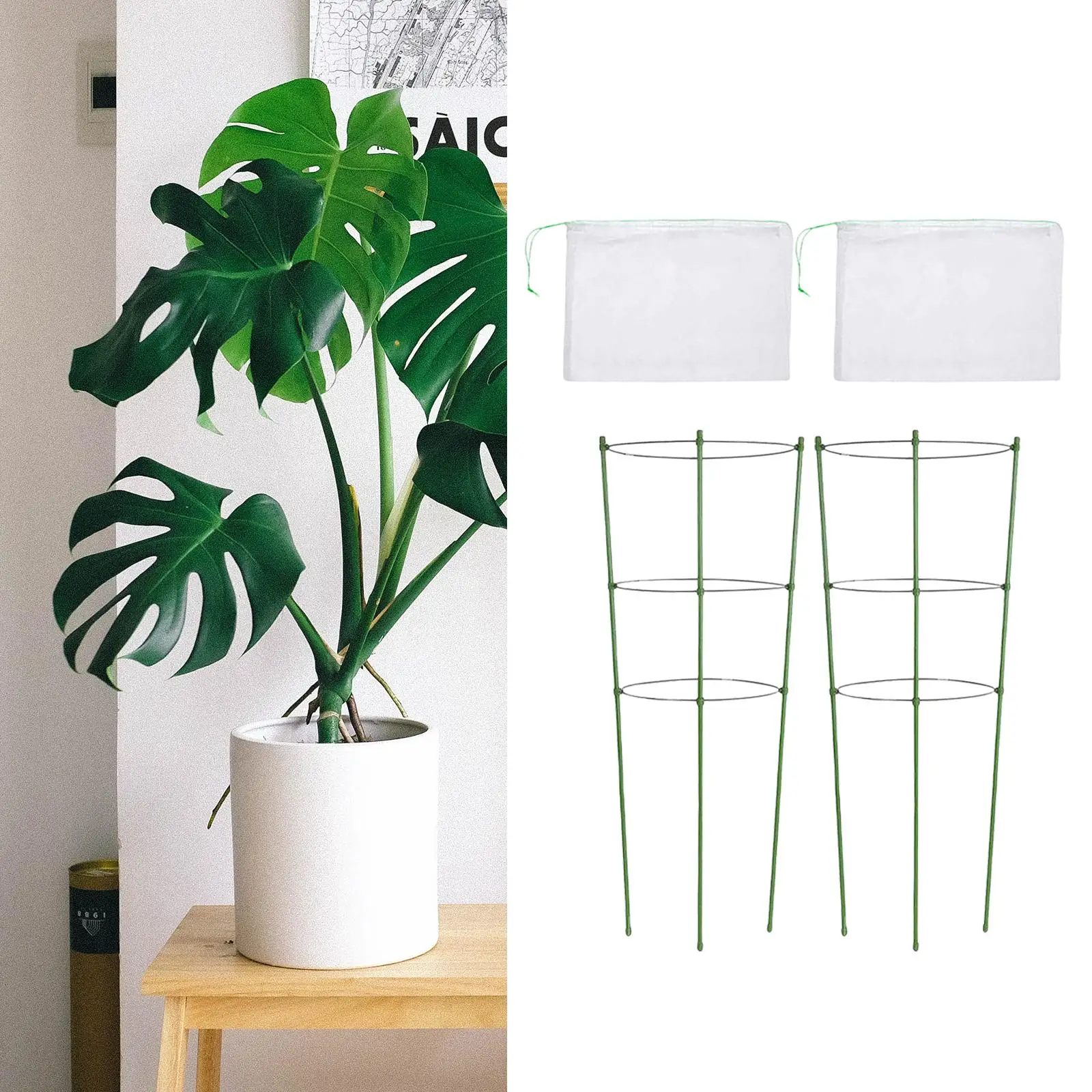 

Plant Support Cages Plant Pole Protective Net for Tomato Indoor Houseplants