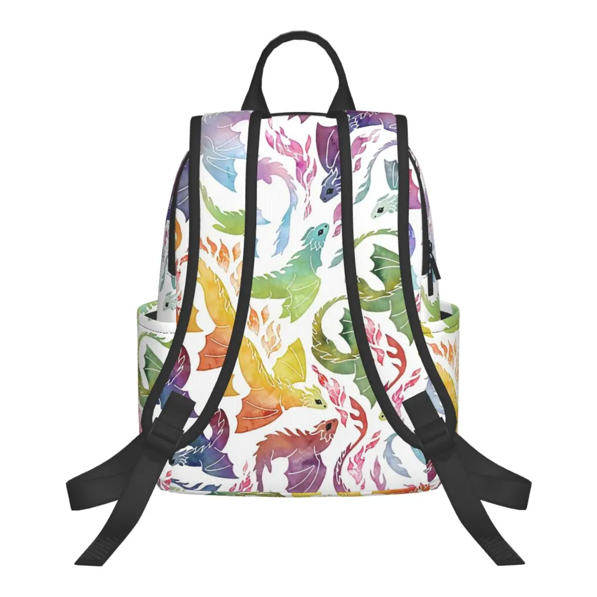 Dragon Fire Rainbow Student Backpack School Bag Hiking Travel Daypack for Boys Girls Bookbag Shoulder Bags