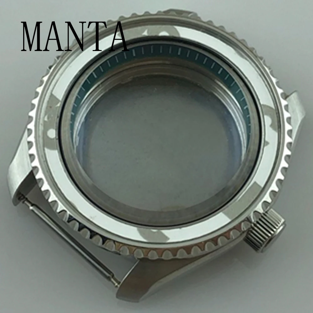 MANTA 42mm Stainless Steel Case Sapphire Glass Watch Parts Fit NH35/NH36 Movement