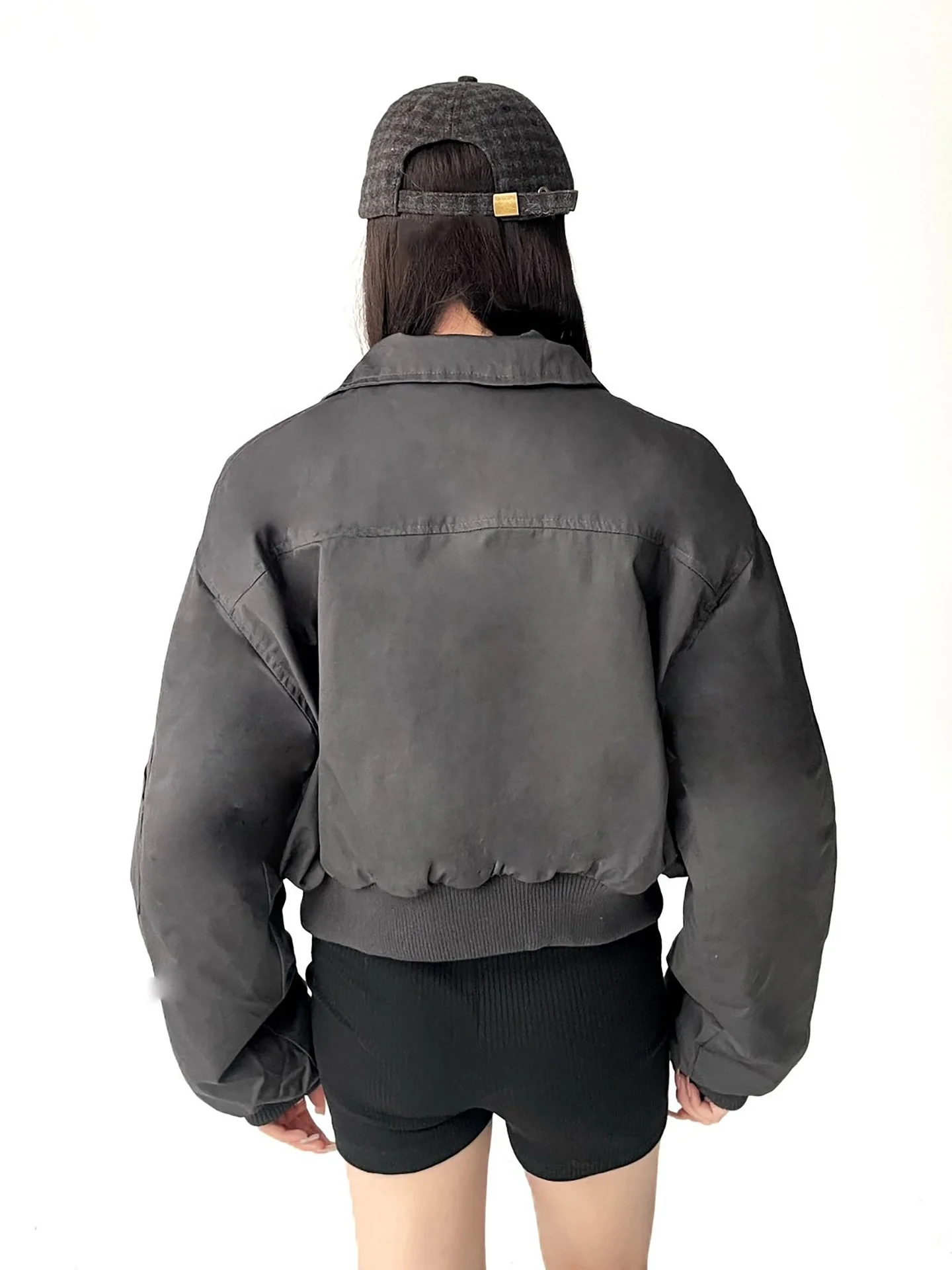 American Sle Loose Fit Thi Warmer Baumwoll-Parka-Mantel für Damen, Winter-Faion-Oberbekleidung, ort Länge, Reißverschluss