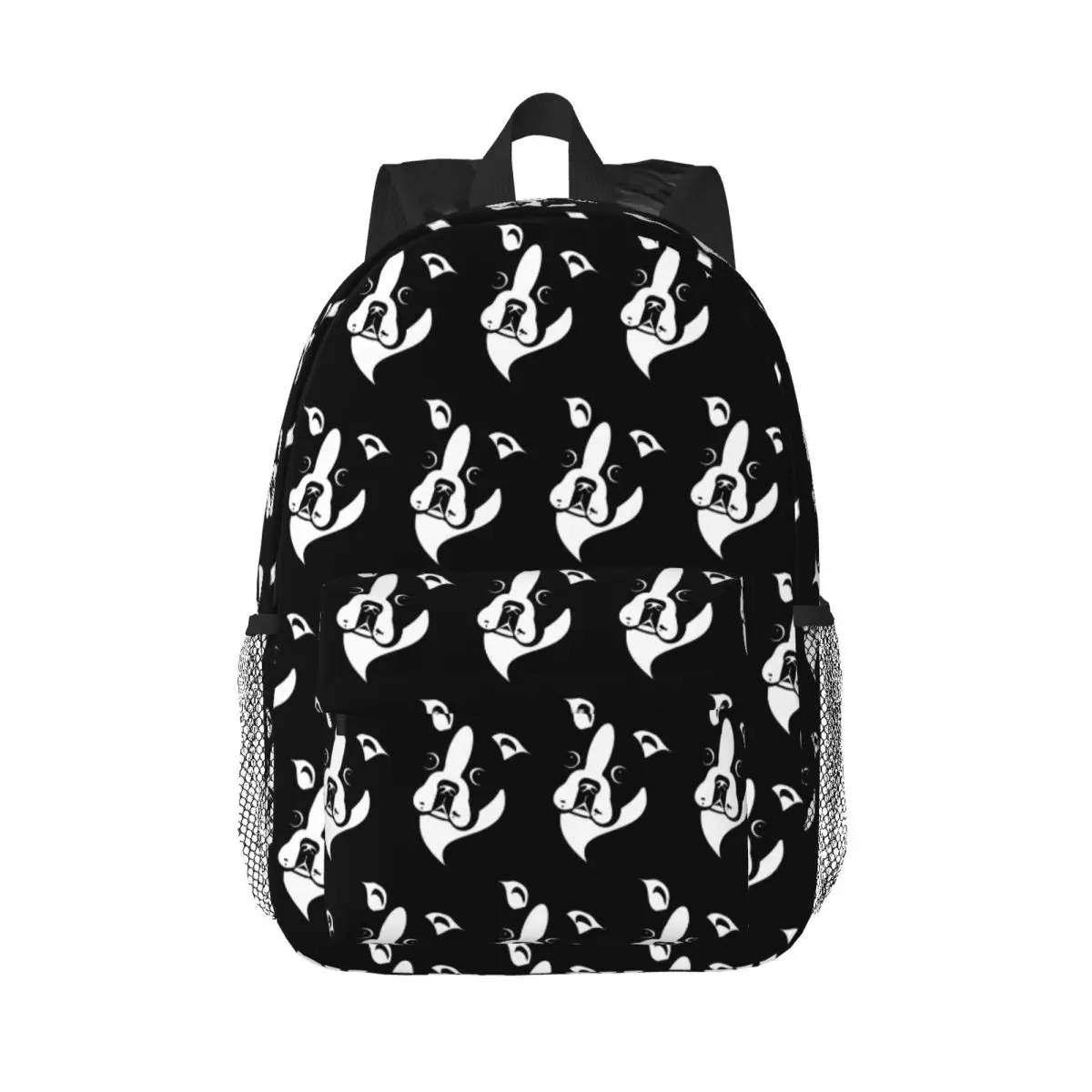 Boston Terrier Face Print Backpack Daypack Large Capacity Boys Girls BookBag Shoulder Bags for Men Women Children School Bag