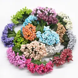 12 Pieces Decorative Flowers Wreaths Fake Plants Stamen Scrapbooking Christmas Decorations for Home Wedding Artificial Flowers