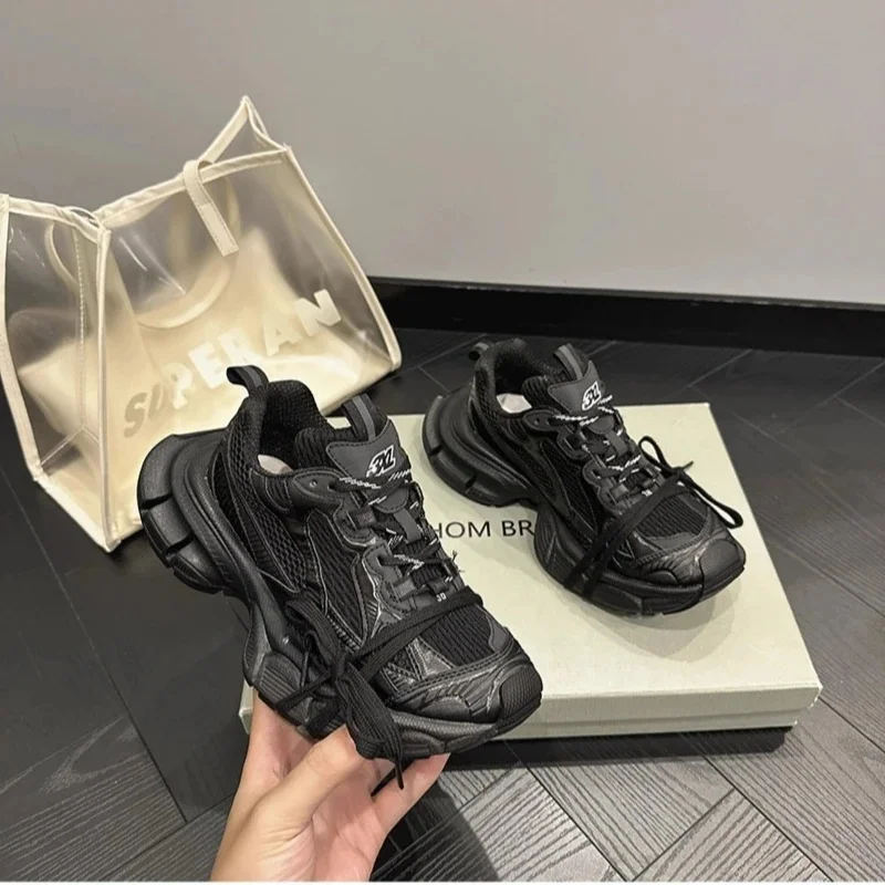 New Women Dad Shoes Breathable Dirty Old Style Thick Sole Height Increasing Casual Couple Tennis Shoes Four Seasons Comfort Fit - view 5