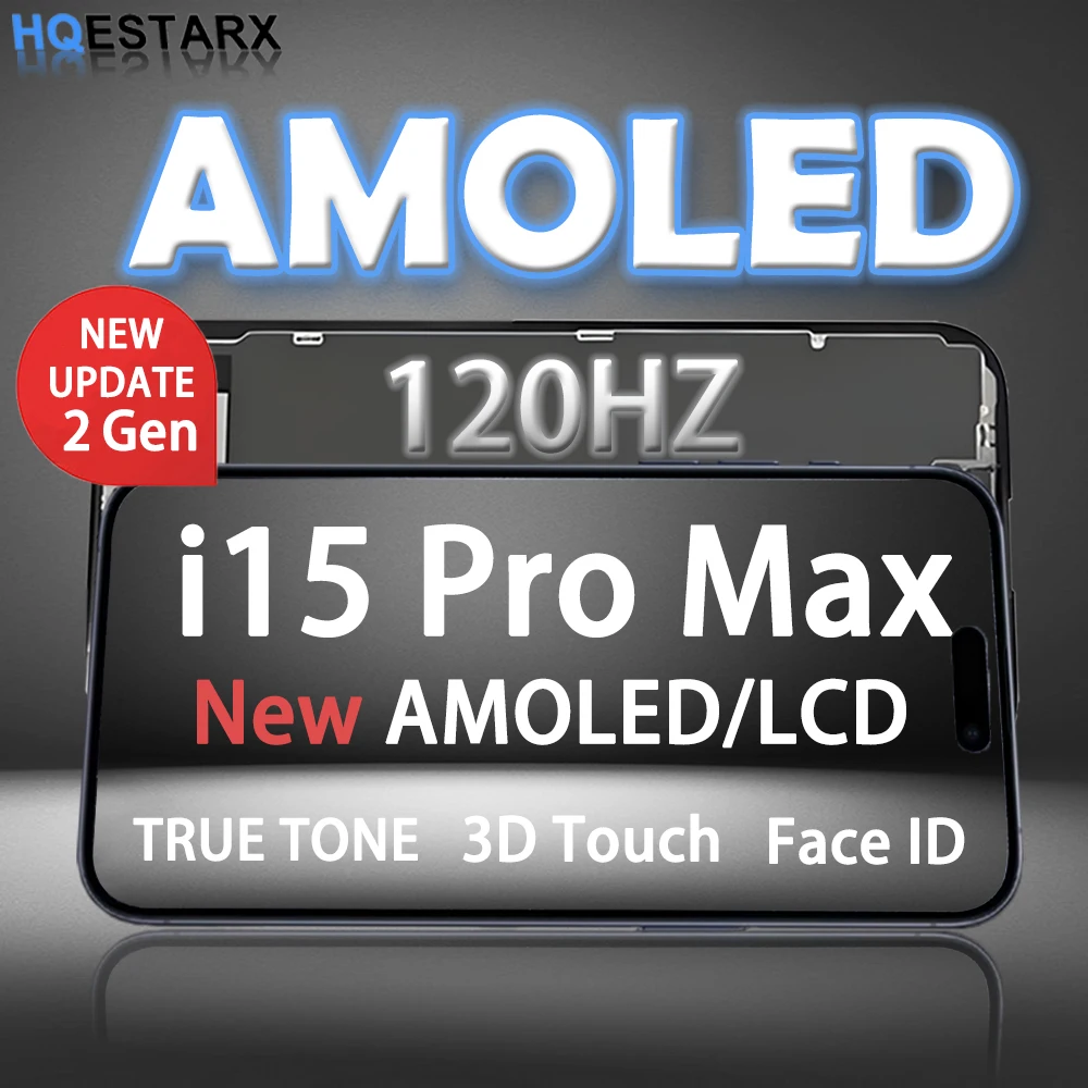 

Замена экрана HQESTARX AMOLED для iPhone 15 Pro Max, дисплей LCD для iPhone 14 Pro, OLED-экран для i13 Pro Max, замена экрана с функцией 3D Touch