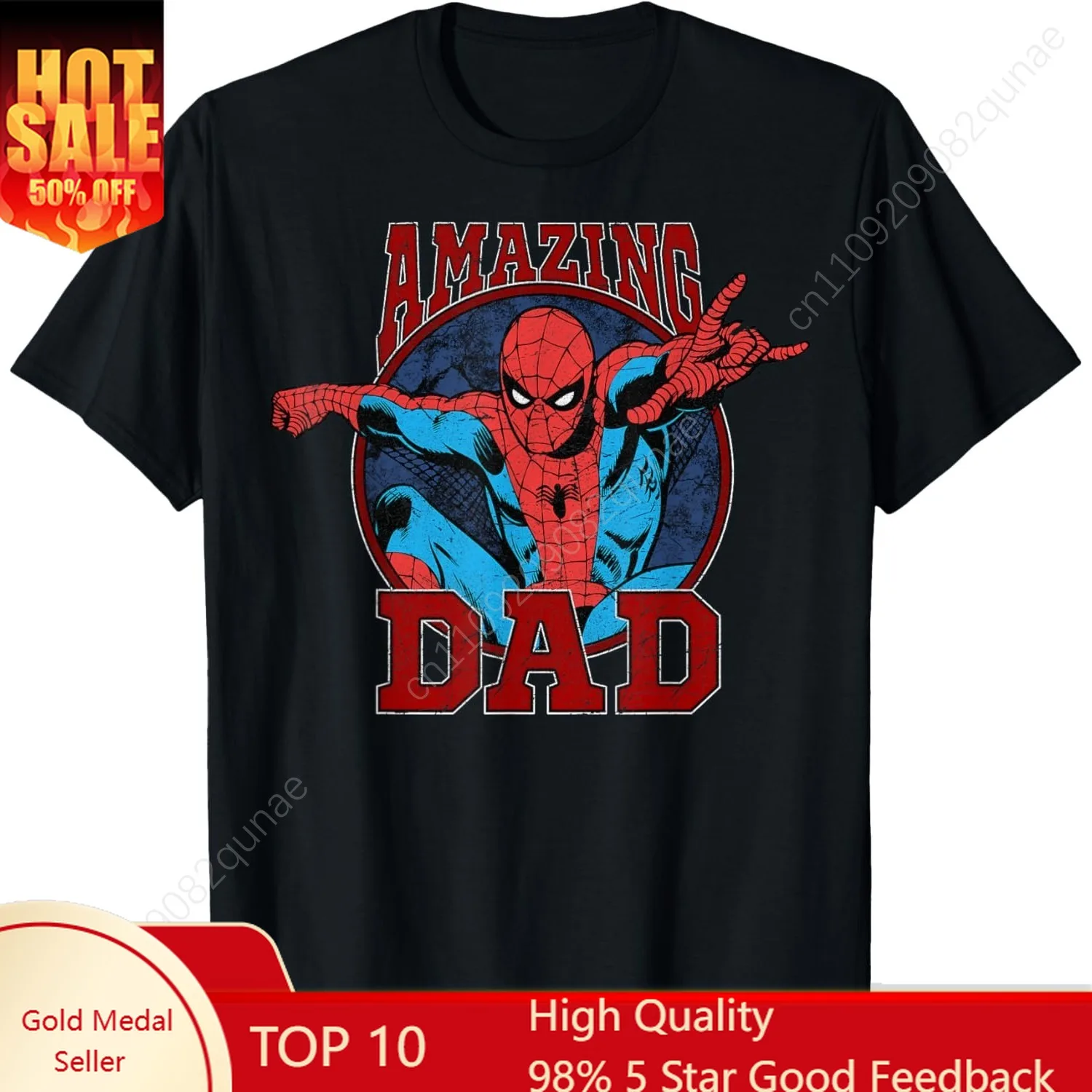 

Marvel Spider-Man Father's Day Amazing Dad Mens T-Shirt Cosplay
