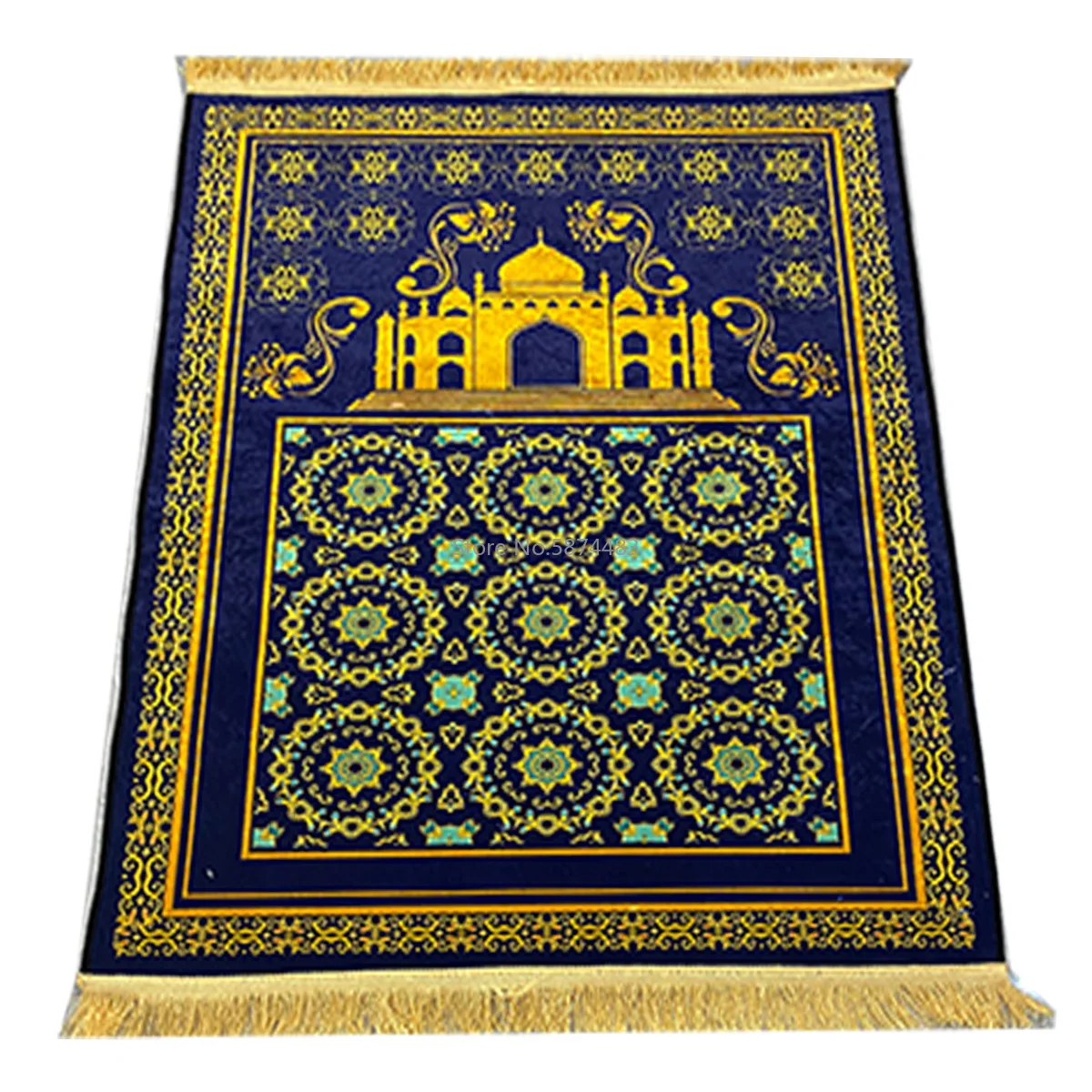 New Muslim Prayer Carpet Islamic Kneeling Prayer Thickened Gold Diamond Velvet Prayer Blanket Washable Prayer Mat