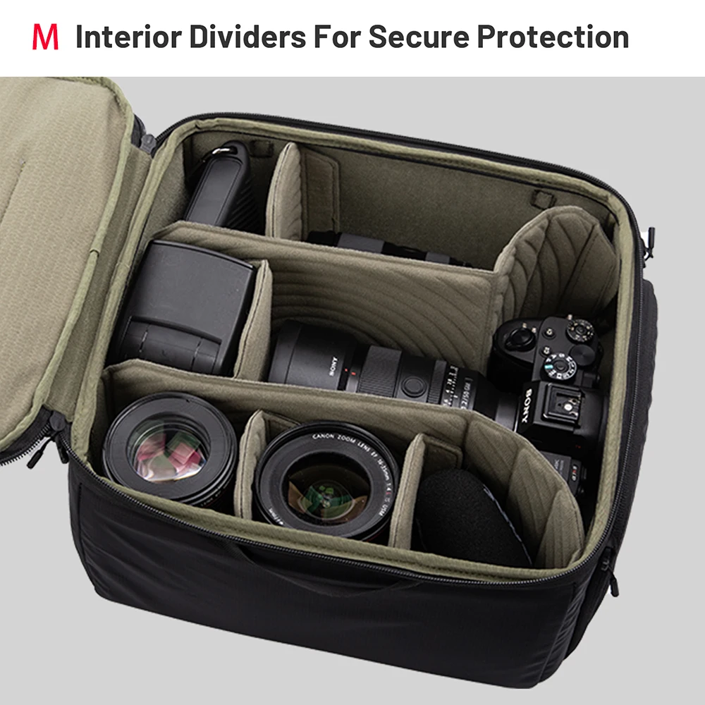PGYTECH Kamera-Einsatztasche XS S M Objektivtasche für DSLR/SLR-Objektiv mit verdickter Trennwand für Canon/Nikon/Sony/spiegellose Kameras – Detail 8