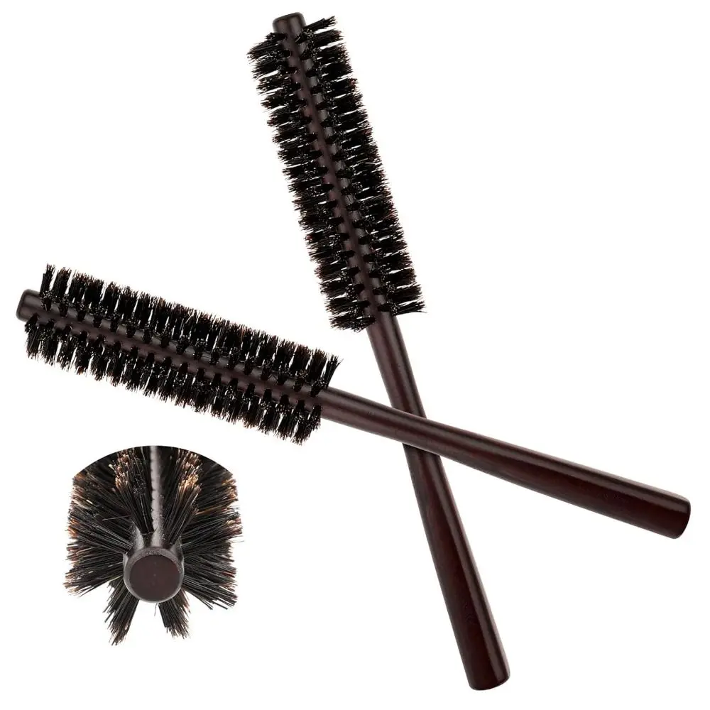 Brosse à cheveux ronde en bois, outils de coiffure, peigne à poils, degré haute température pour coiffure, poils de sanglier