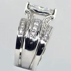 CAOSHI 3Pcs Set Marquise Cubic Zirconia Rings Female Gorgeous Wedding Jewelry Fashion Luxury High-quality Finger Accessories