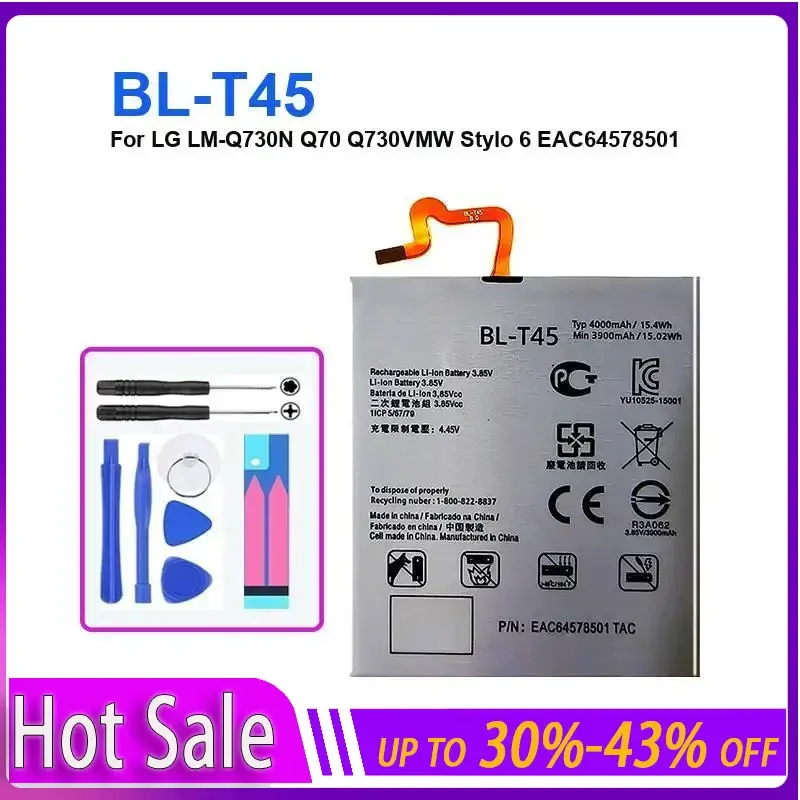 

BL-T45 BLT45 Аккумулятор мобильного телефона для LG SQ70/K50S/Q51/K51 Аккумуляторы + номер отслеживания